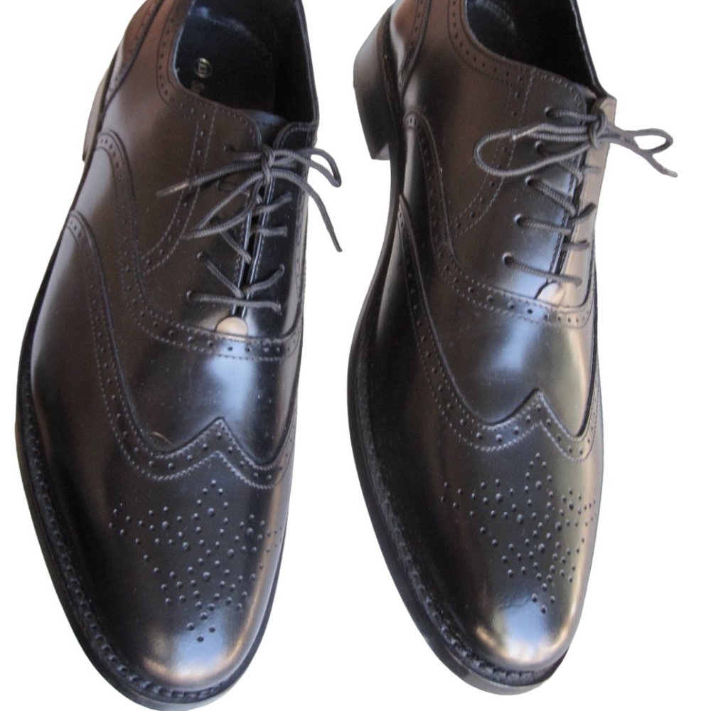 Samuel Windsor Black Leather Shoes Mens 13 Wingtip Cheltenham Brogues Handmade